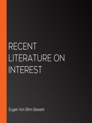 cover image of Recent Literature on Interest